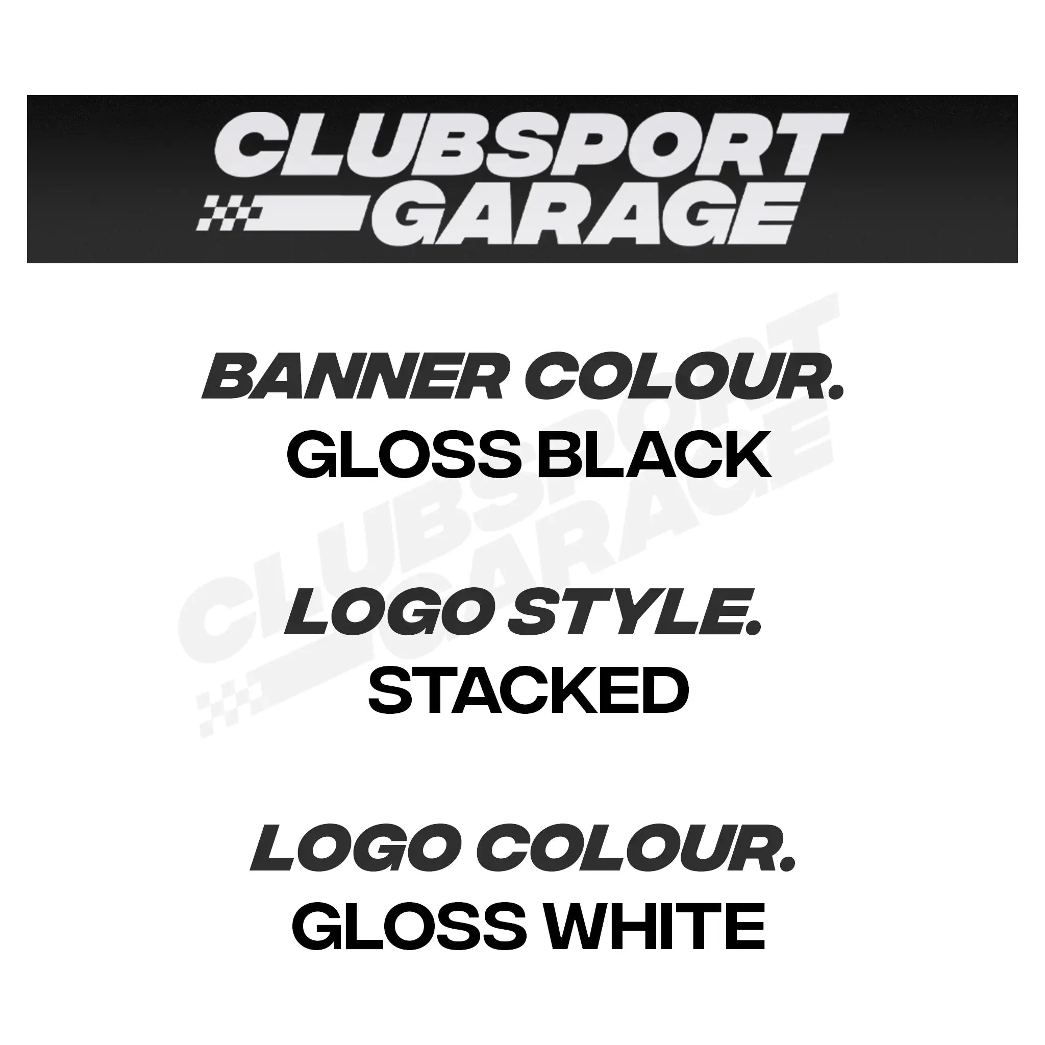 Clubsport Garage Sunstrip/ Windscreen Banner - Image 6