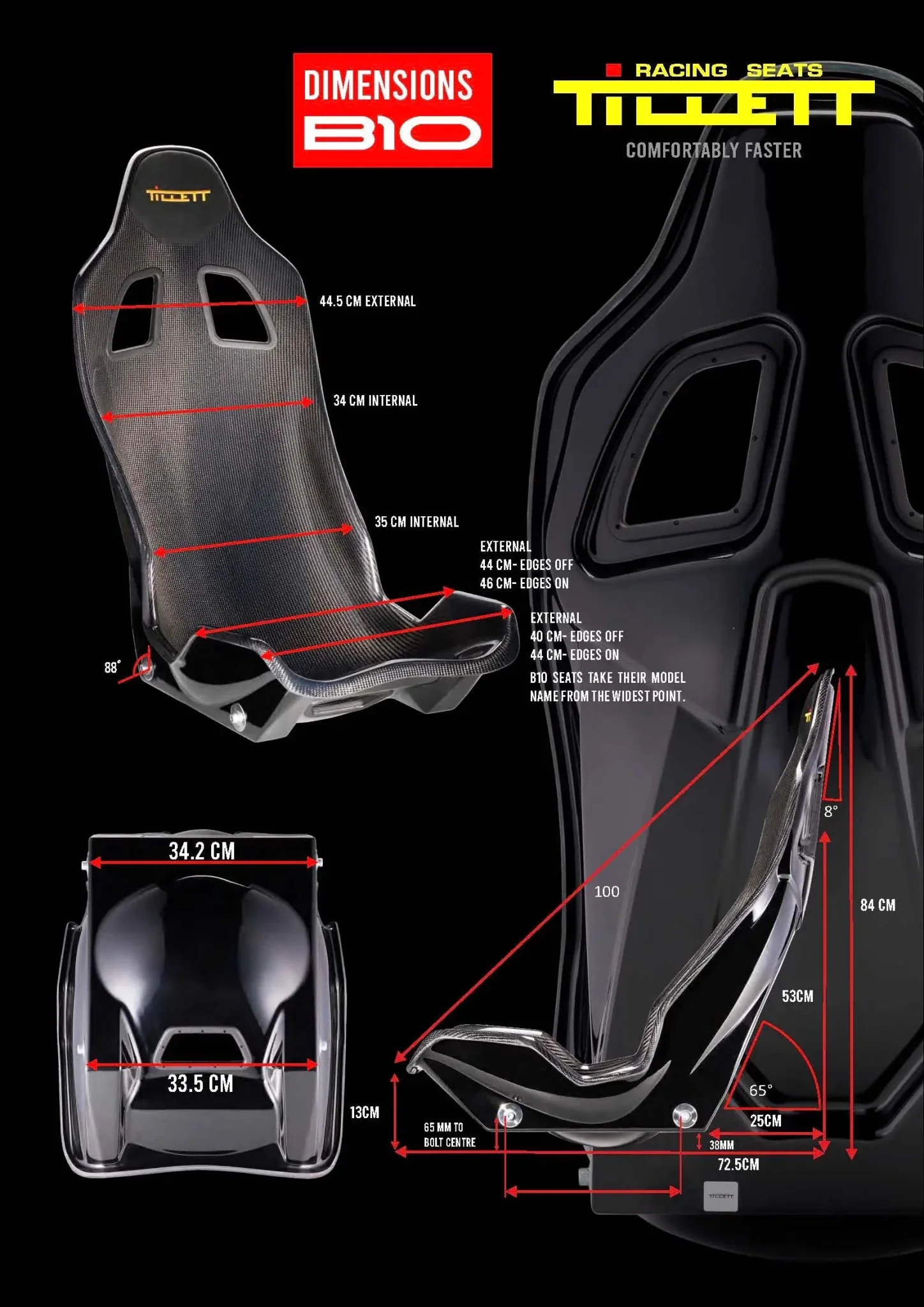 Tillett B10 Lightweight Carbon Fibre & GRP Bucket Seat - Image 5